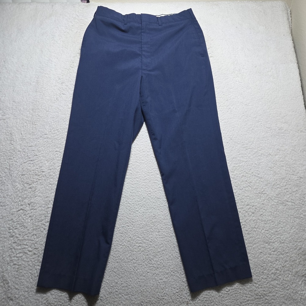 Vintage 80s USAF Air Force Dress Uniform Trousers Pants Blue 32x30 Poly Wool